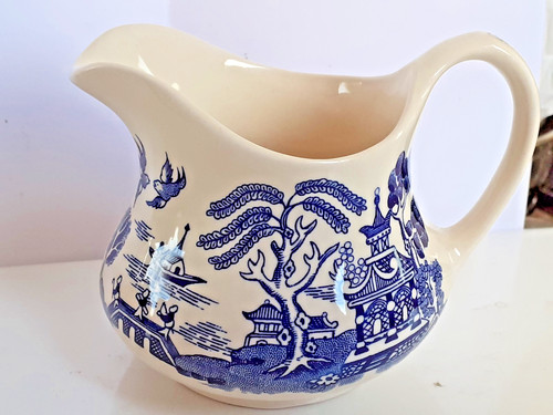 Vintage old willow milk jug - old,