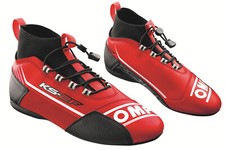 SALE! OMP KS-2F Kart Shoes Rally Kart Boots White/Red