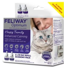 ✨️Feliway Optium Enhanced Happy Cat Calming Diffuser 30 Day x 2 Refill ✨️