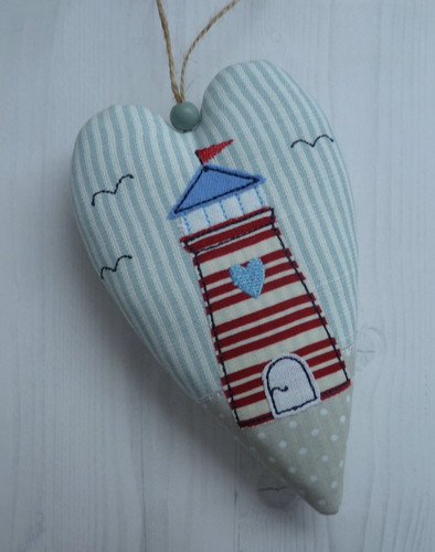 Nautical hanging heart - nautical,