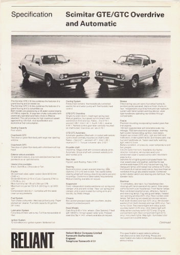 Reliant scimitar gte - reliant,