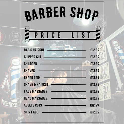 Personalised barber shop price - shop,