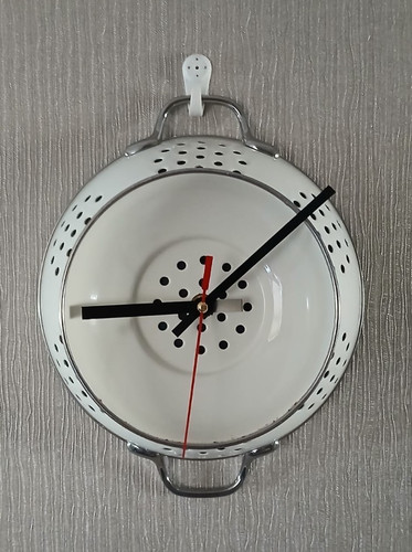 Wall clock white enamel - clock,
