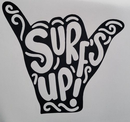 Surf wave decal vinyl - wave,