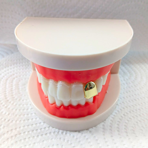 Gold colour single tooth - gold,