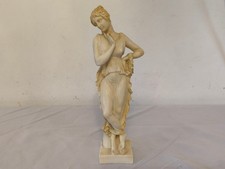 Vintage Alabaster Sculpture Figurine Greek Goddess Thinking Lady Small Statue