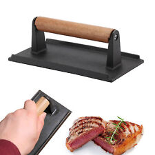 Cast Iron Steak Weight Heavy Duty Meat Burger Press Bacon Press Grill BBQ UK