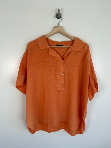 Oska shirt size orange linen - oska,
