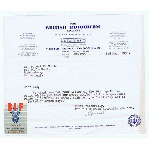 1950 billhead british - 1950, billhead-british