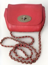 Mulberry Women’s Mini Lily Red Leather Gold Hardware Shoulder Bag & Gift Bag