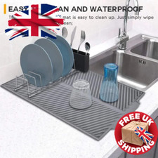 Silicone Kitchen Sink Drying Mat Rectangle Non Slip Heat Resistant Dish Drainer
