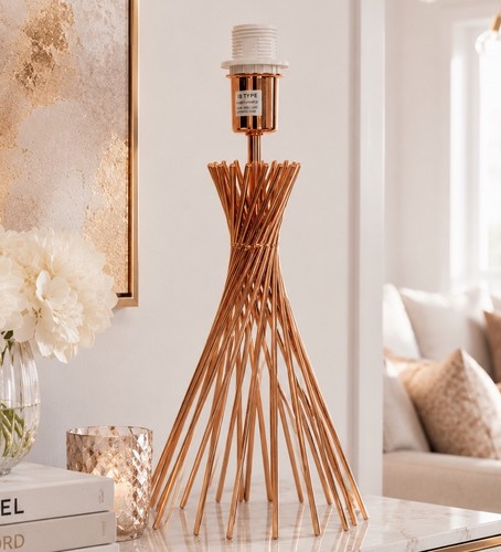Copper twist table lamp - lamp, base