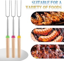 1/4/8PC Marshmallow Toasting Forks BBQ Kit Extendable Stainless Steel Stick UK