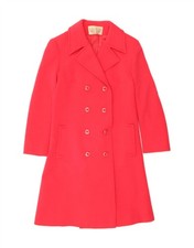 ALEXON Womens Double Breasted Coat UK 16 Large Pink Wool CP34