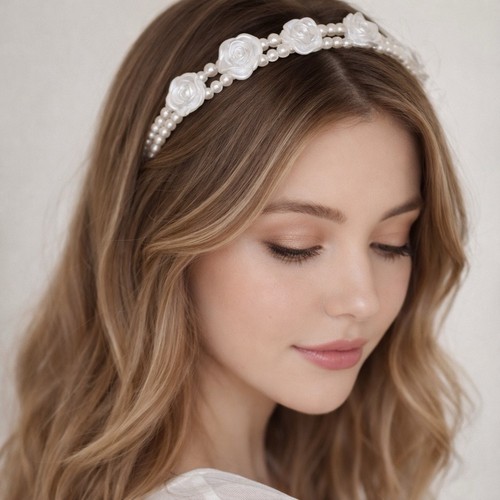 Pearl rose headband white - headband,