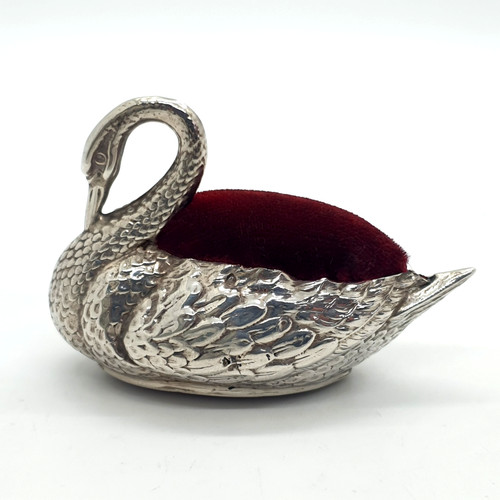 Sterling silver red pin - silver,