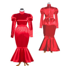 Sissy Maid Satin red Dress