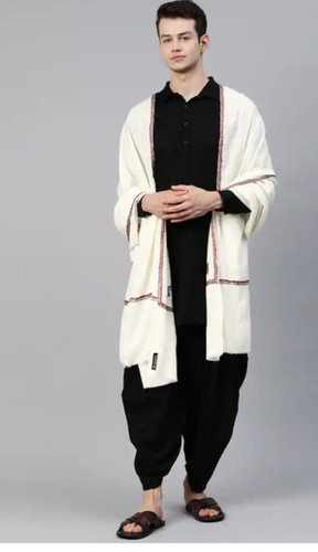 White woven men printed - white,