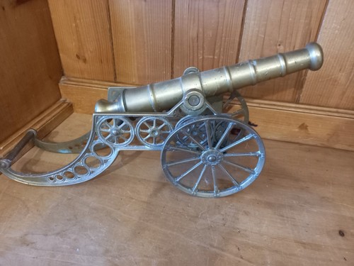 Vintage large brass cannon - vintage,
