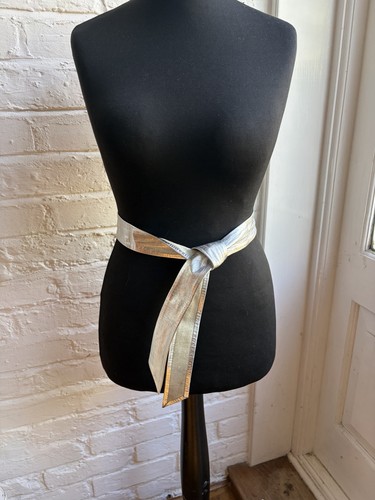 Vintage silver leather obi - vintage,