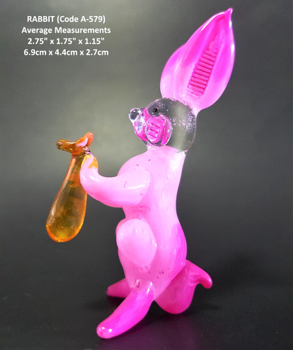 Pink glass rabbit bunny - rabbit,