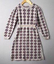 BEBE ORGANIC Antique Floral Jacquard Esther Long Sleeve Dress Girls 8 Yrs