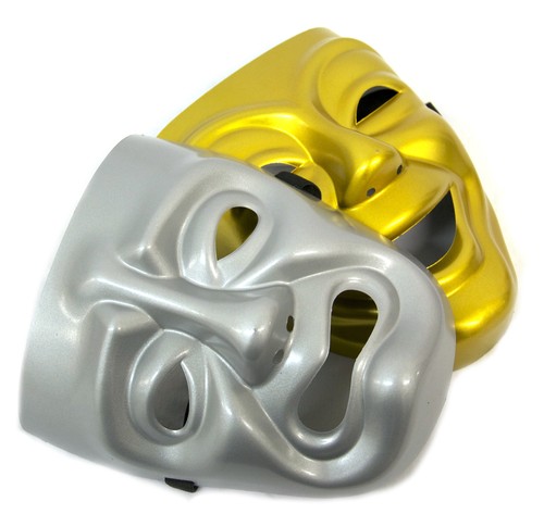 Happy sad masks greek comedy - &,
