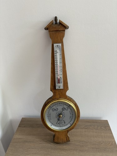 Wooden barometer banjo style - wooden,