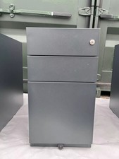 Bisley Note pedestal drawers in Anthracite grey with three drawers