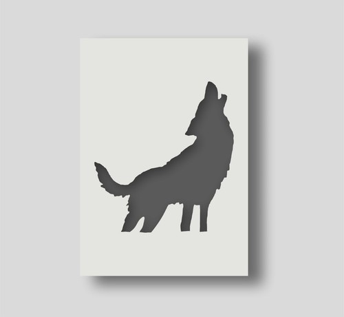 Reusable banksy howling wolf - reusable,