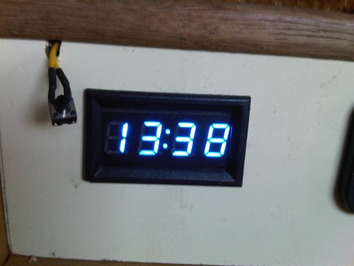 12v blue digital clock with - 12v,
