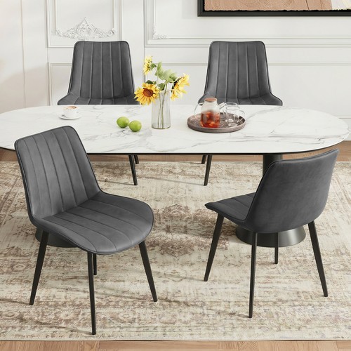 Dining chair set 4x faux - chair, of