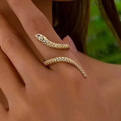 Vintage gold snake bracelet - gold,