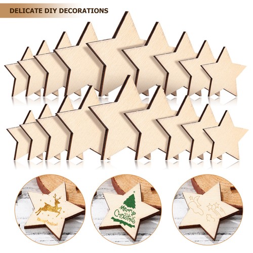 Wooden stars mdf craft - wooden, shape