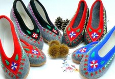   WOOLLEN FELT SLIPPERS 100%