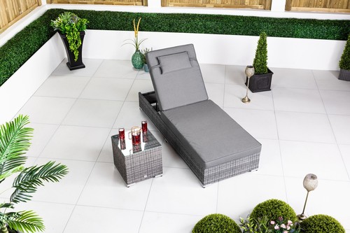 Giardino rattan sun lounger - rattan,