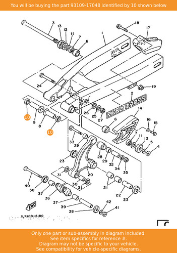 Yamaha oil seal 93109 - seal,, 93109-17048