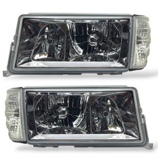 LHD Projector Headlights Pair Clear Chrome For Mercedes-Benz 190E D W201 82-93