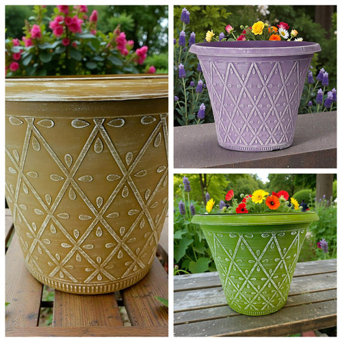 Large round plastic plant - large,
