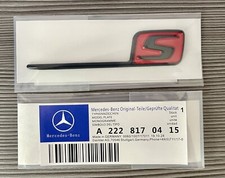 MERCEDES S GLOSS BLACK&RED AMG REAR BOOT BACK BADGE C63 C63S E63 E63S A45 A45S.