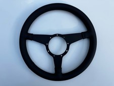 Moto-Lita  Mk4 14in Flat Steering Wheel in Perforated Leather with offset centre