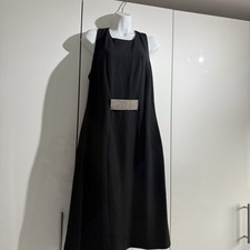 Jaeger Black Label Wool Dress Diamanté Detail Y2K Vintage 90s Size 16 Halter