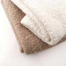 Chunky Boucle Luxury Curled Soft Sheep Wool Feel Upholstery Furnishing Fabric
