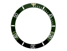 Watch Bezel Insert For Rolex Submariner Ceramic Ring Green With White Numerals