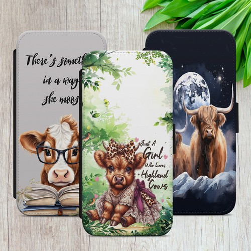 Highland cow flip case - cow,