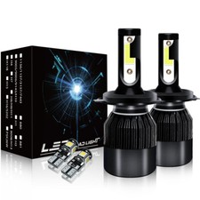 For RENAULT TRAFFIC 2001-ON H4 501 LED High/Low/Side Headlight Bulbs White