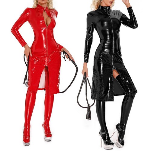 Ladies sexy latex tight - tight, dress