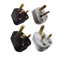 Round Pin Plug Top 2Amp 5Amp & 15Amp White or Black