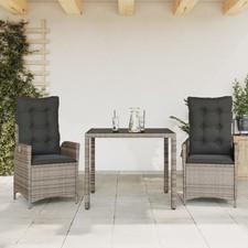 Garden Dining Set Grey PE