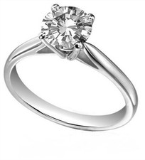 Sterling Silver 1.5 carat Certified Moissanite Engagement ring